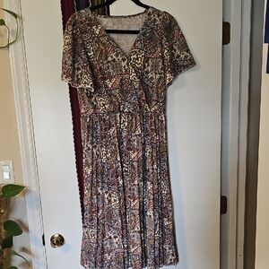 Chic Multicolor Floral Midi Dress